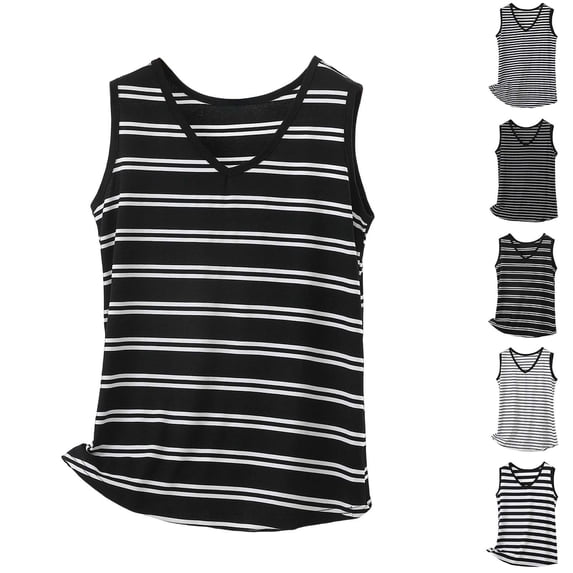 Ashirexll Sleeveless Tops for Women, Fashion Summer Casual Solid Color V-Neck Sleeveless Blouses Regular Tops