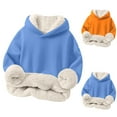thumbnail image 1 of Ashirexll Solid Color Hooded Sweatshirts for Kids 12M-12 Years Long Sleeve Fleece Lined Winter Warm Casual Pullover, 1 of 5