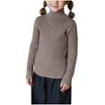 thumbnail image 1 of Ashirexll Solid Color Mock Neck Sweaters for Boys and Girls Long Sleeve Knit Top Casual Base Shirts Kids 0-13 Years, 1 of 4