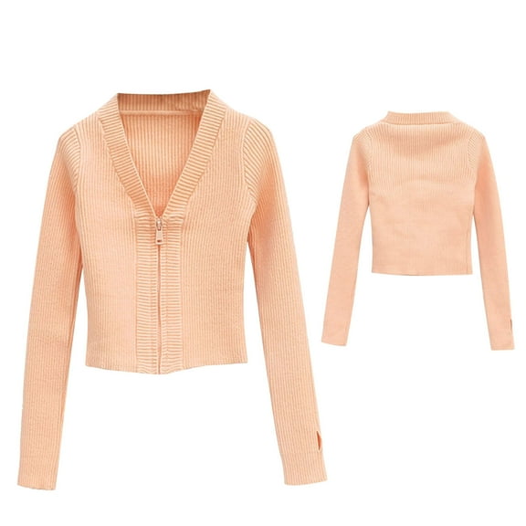 Ashirexll Solid Color Winter Cardigan Sweaters Zipper V-Neck Long Sleeve Knit Top for Boys and Girls 2-12 Years