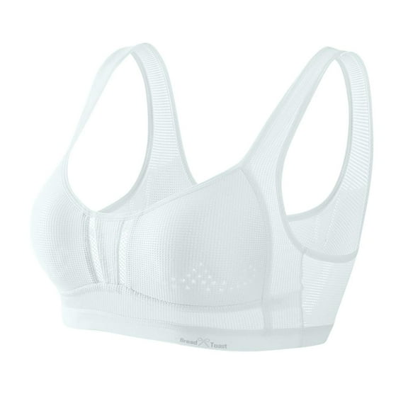 Ashirexll Sports Bras for Women Mesh Hollowed Out Breathable Ultra-Thin Lightweight Moisture Wicking Wirefree Bra Light Blue XL