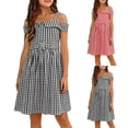 thumbnail image 1 of Ashirexll Summer Dresses for Teens Children Sleeveless Solid Color Round Neck Slim Strap A-Line Tank Dress for Teens Kids, 1 of 7