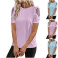 thumbnail image 1 of Ashirexll Summer Shirts for Women, Womens Casual Tops, Summer Relaxed Casual Loose Plus Size Lace Solid Color Blouse Top, 1 of 7