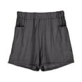 thumbnail image 1 of Ashirexll Summer Shorts for Women, Solid Color Elastic Waist Breathable and Quick Drying Loose Casual Shorts with Pockets Black XL, 1 of 7