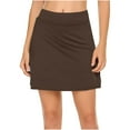 thumbnail image 1 of Ashirexll Summer Shorts for Women Solid Color Mid Waist Skirt Pants Sports Casual Shorts Bottoming Athletic Golf Yoga Tennis Skirt Coffee XL, 1 of 5