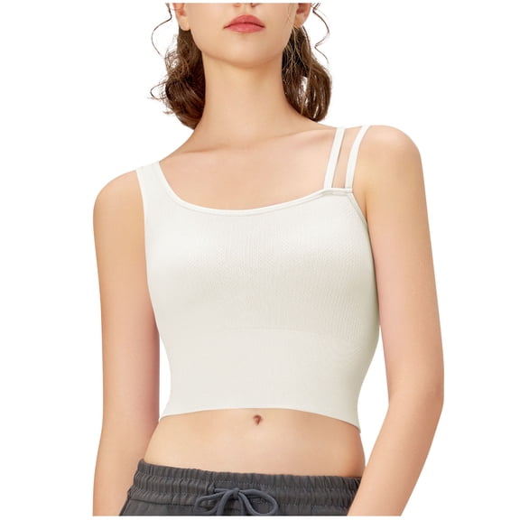 Ashirexll Summer Tops for Women, Womens Casual Tops, Fashion Sleeveless Round Neck Solid Color Casual Tank