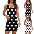 thumbnail image 1 of Ashirexll Sundresses for Women, Flowy Dresses for Women, Fashion Printed V-Neck Sleeveless Dress With Pockets Boho Midi Sun Dress, 1 of 7