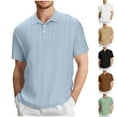thumbnail image 1 of Ashirexll T Shirts for Man, Big and Tall Shirts for Men, Casual Loose Turndown Collar Button Polo Shirts for Summer Vacation, 1 of 6