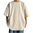 thumbnail image 1 of Ashirexll T Shirts for Man, Mens Shirts Casual, Loose Solid Plus Size Casual Half Sleeve Round Neck Shirts for Daily Wear, 1 of 7