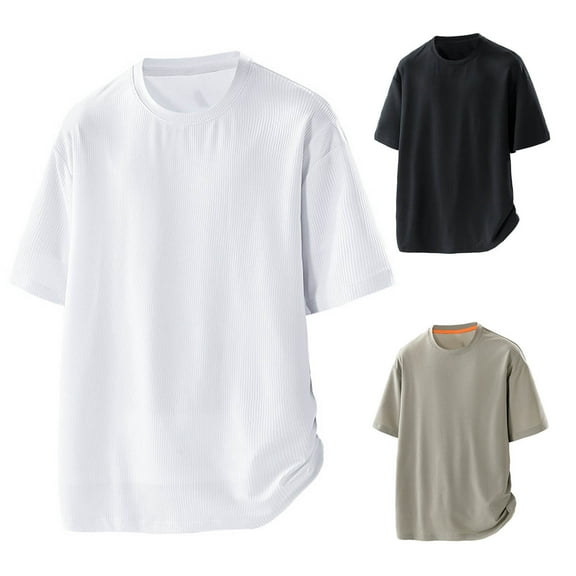 Ashirexll T Shirts for Man, Mens Shirts Casual, Men Solid Color Casual and Sport T-shirts Loose Short Sleeve Round Neck Summer Shirts Blouses