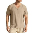 thumbnail image 1 of Ashirexll T Shirts for Man, Mens Shirts Casual, Summer Shirts Casual Buttons V-neck Short Sleeve T-shirt for Vacation Beach, 1 of 7