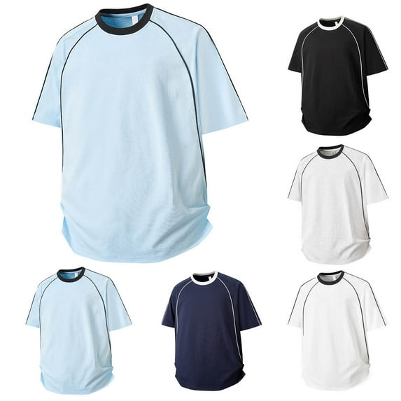 Ashirexll T Shirts for Man, Mens Shirts Casual, Summer Shirts Solid Color Casual Sport T-shirts Loose Short Sleeve Round Neck Blouses