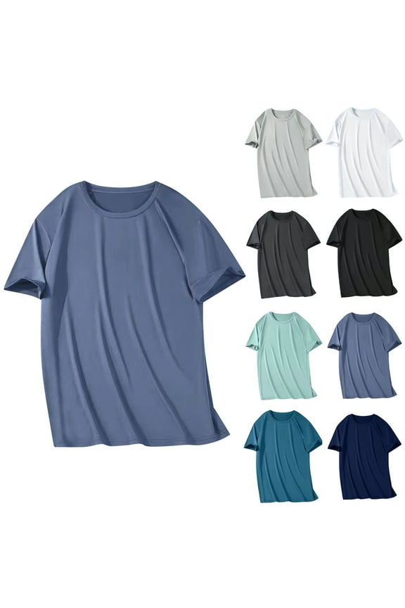 T Shirts for Man, Mens Shirts Casual, Summer Casual Solid Color Short Sleeve Round Neck T-shirt Plus Size Loose and Comfortable Tops