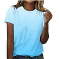 thumbnail image 1 of Ashirexll T Shirts for Women, Summer Tops for Women, Womens Fashion Printed Short Sleeve Out Blouse Round Neck T-Shirt, 1 of 5