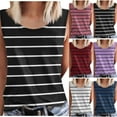 thumbnail image 1 of Ashirexll Tank Tops for Women Fashion Summer Printed Round Neck Sleeveless Comfortable Tank Blouses, 1 of 4