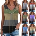 thumbnail image 1 of Ashirexll Tank Tops for Women, Sleeveless Tops for Women, Spring Summer Striped Casual Ruffle Collar Round Neck Tank, 1 of 6