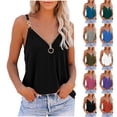 thumbnail image 1 of Ashirexll Tank Tops for Women Summer Solid Color Zipper V-Neck Sleeveless Tank Blouses Casual Comfortable, 1 of 6