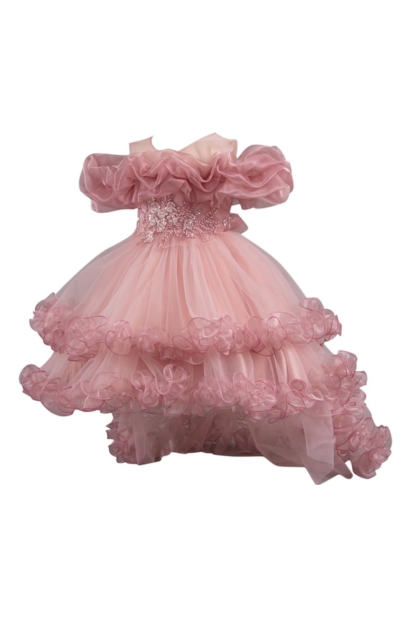 Teen Summer Dresses, Girls Summer Dress, 3-11Y Girls' Fashion Solid Color Sleeveless Mesh Princess Dress Off the Shoulder Flower Dresses for Kids