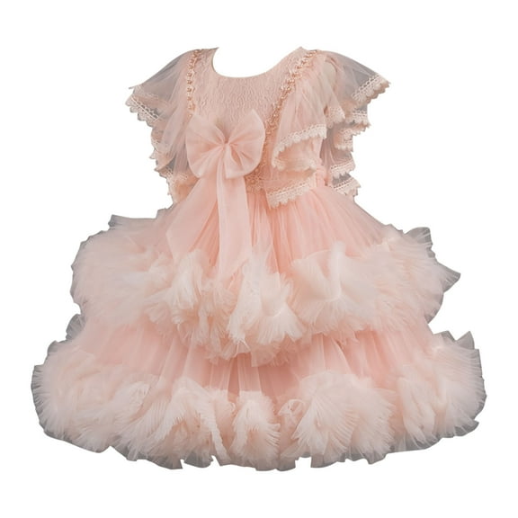 Ashirexll Teen Summer Dresses, Girls Summer Dress, 3-13Y Girls' Cute and Elegant Mesh Princess Dress Flower Dress for Kids