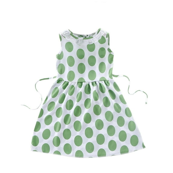 Ashirexll Teen Summer Dresses, Girls Summer Dress, Summer Children Sleeveless Slip Dress Fashion Polka Dots Beach Dress