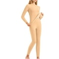 thumbnail image 1 of Ashirexll Thermal Underwear for Women Fleece Silk Winter Round Neck Warm and Thick Velvet Home Clothes Base Layer Pajama Set Beige XL, 1 of 7