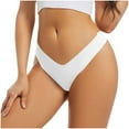 thumbnail image 1 of Ashirexll Thongs for Women, Silk Underwear for Women Low Waist Solid Color Seamless No Show Stretch Thong Panties White XXL, 1 of 6