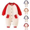 thumbnail image 1 of Ashirexll Toddler Boys Clothes Long Sleeve Warm Romper Toddler Boys Long Sleeve Warm Jumpsuit Pajamas Soft Comfortable for Nighttime and Indoor Wear, 1 of 4
