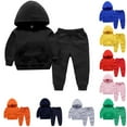 thumbnail image 1 of Ashirexll Toddler Outfits for Girls Fall Winter Solid Color Hoodie and Leggings 2 Piece Set Sportswear, 1 of 5