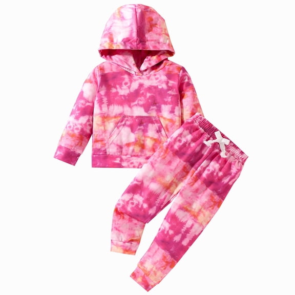 Ashirexll Toddler Outfits for Girls and Boys Fall Winter Print Hooded Sweatshirt and Pants 2 Piece Set Long Sleeve Clothing Sets