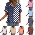 thumbnail image 1 of Ashirexll Tops for Women Trendy, Short Sleeve Shirts for Women, Fashion Casual Print Short Sleeve Pocket Button Blouse, 1 of 5