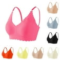 thumbnail image 1 of Ashirexll Plus Size Wireless Bras for Women No Underwire Breathable Comfortable TShirt Bra Solid Color Back Closure Full Cover Support, 1 of 6