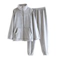 thumbnail image 1 of Ashirexll Two Piece Sets, Mens Pajamas Set, Fall And Winter Printing Long Sleeve Lapel Pajama Set For Men Fashion Casual, 1 of 7
