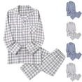 thumbnail image 1 of Ashirexll Two Piece Sets, Mens Pajamas Set, Fall and Winter Printing Long Sleeve Lapel Sleepwear Set Fashion Casual, 1 of 4