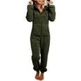 thumbnail image 1 of Ashirexll Two Piece Sets for Women, Fuzzy Pajamas for Women Long Sleeve Hooded Jumpsuit Pajamas Casual Winter Warm Romper Sleepwear, 1 of 5