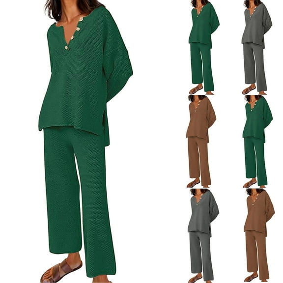 Ashirexll Two Piece Sets for Women, Outfits for Women, 2 Piece Outfits Oversized Loungewear Loose Slouchy Top and Pants Fall Matching Set