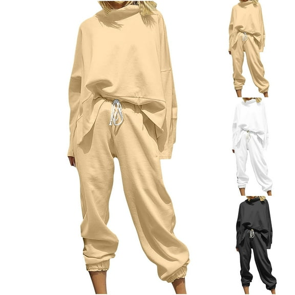 Ashirexll Two Piece Sets for Women, Womens 2 Piece Outfits, Fashion Winter Round Neck Casual Long Sleeve Sweater and Long Pant Comfortable Set