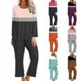 thumbnail image 1 of Ashirexll Two Piece Sets for Women Winter Sets Christmas Hoodie with Shoulder Drawstring Long Sleeve Top and Elastic Waist Pocket Pants Outfit, 1 of 5
