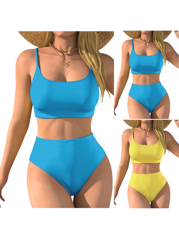 Two Piece Swimsuit for Women Sports Printed Zipper Slim Surf Suit Set Solid Color Fashion Beach Swimwear