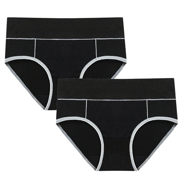 Ashirexll Underwear Women Pack Sale! 2PCS Plus Size Panties Seamless Cotton High Waist Briefs Hip Lifting Underpants Black A M