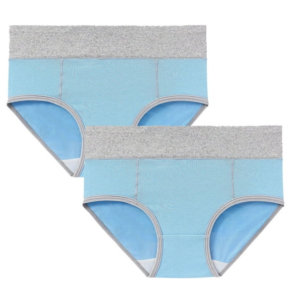 Ashirexll Underwear Women Pack Clearance Sale! 2PCS Plus Size Panties Seamless Cotton High Waist Briefs Hip Lifting Underpants Light Blue M