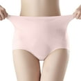thumbnail image 1 of Ashirexll Underwear Women, Silk Underwear for Women Solid Color High Waist Lightweight Abdominal Comfortable Panties Pink L, 1 of 5
