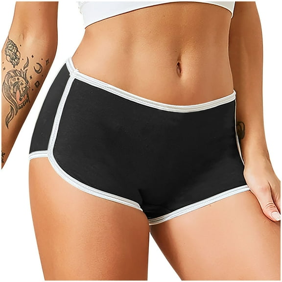 Ashirexll Womens Cotton Underwear, Plus Size Underwear for Women, Solid Color Breathable Sports Boyshorts Color Block Underwear