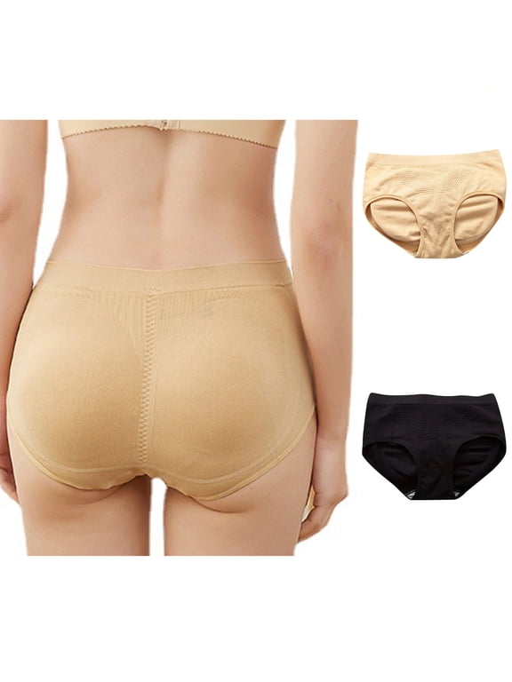 Underwear for Women, Ladies Underwear Panties, Honeycomb Solid Color Removable Butt Lifting Padded Panties