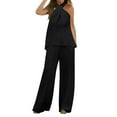 thumbnail image 1 of Ashirexll Vacation Outfits for Women, Two Piece Sets for Women, Fashion Summer Casual Solid Color Sleeveless Top and Elastic Waist Pant Set, 1 of 5