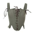 thumbnail image 1 of Ashirexll Waist Trainer for Women Underbust Corset Lace Up Solid Color Fishbone Court Vintage Corset Straps Tank Tops Shapewear Army Green XS, 1 of 4