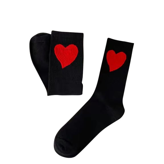 Ashirexll Warm Socks for Women, Womens Ankle Socks, Casual Valentines Day Print Sole Letter Mid Tube Socks.