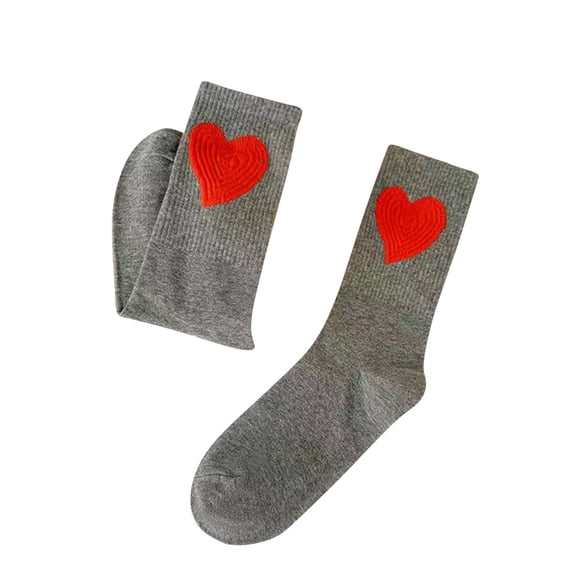 Ashirexll Warm Socks for Women, Womens Ankle Socks, Casual Valentines Day Print Sole Letter Mid Tube