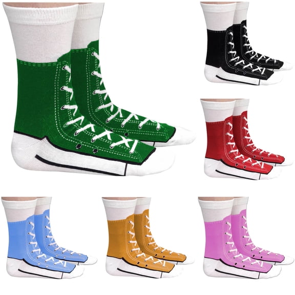 Ashirexll Warm Socks for Women, Womens Ankle Socks, Fashion Fall Winter Canvas Shoe Print Warm Mid Length