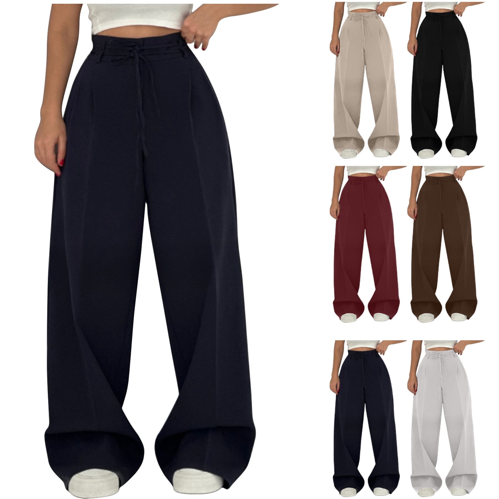 Women's High Waist Wide Leg Pants - Comfortable Fit main image 1