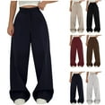 thumbnail image 1 of Ashirexll Wide Leg Pants High Waisted Pants for Women Casual Wide Leg Hanging Versatile Solid Color Fashion Trousers Comfortable, 1 of 6